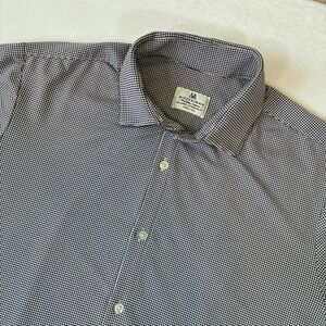 Mizzen + Main Purple Gingham Micro Check Shirt Mens Sz 2XL Stretch USA